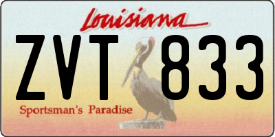 LA license plate ZVT833