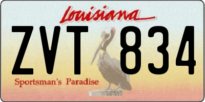 LA license plate ZVT834