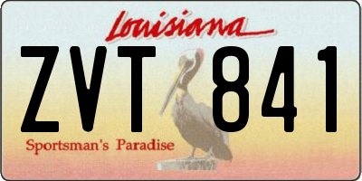 LA license plate ZVT841