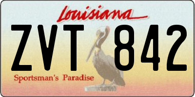LA license plate ZVT842