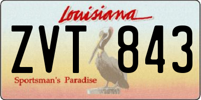 LA license plate ZVT843