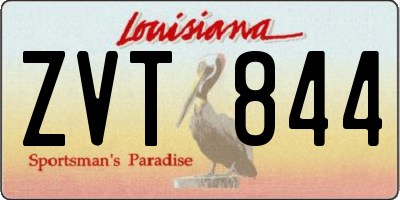 LA license plate ZVT844
