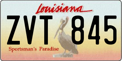 LA license plate ZVT845