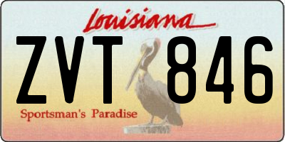 LA license plate ZVT846