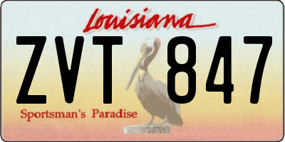 LA license plate ZVT847