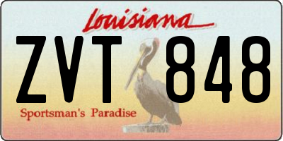 LA license plate ZVT848