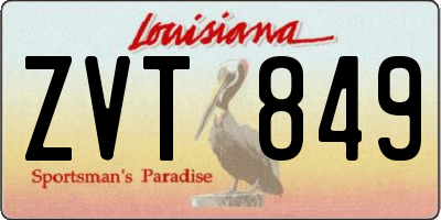 LA license plate ZVT849