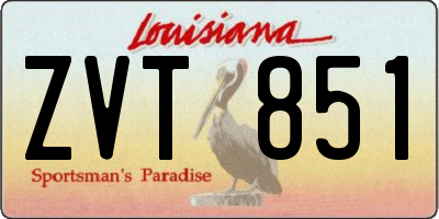 LA license plate ZVT851