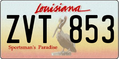 LA license plate ZVT853