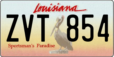 LA license plate ZVT854