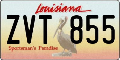 LA license plate ZVT855
