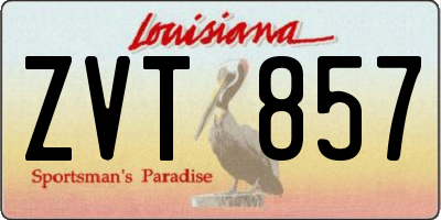 LA license plate ZVT857
