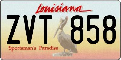 LA license plate ZVT858