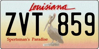 LA license plate ZVT859