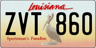 LA license plate ZVT860