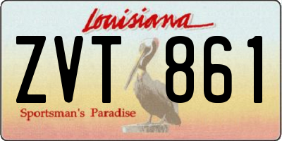 LA license plate ZVT861