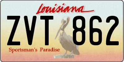 LA license plate ZVT862