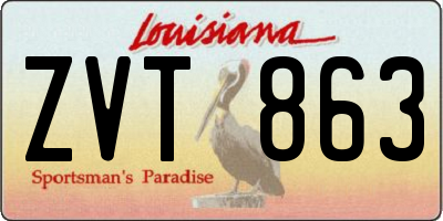 LA license plate ZVT863