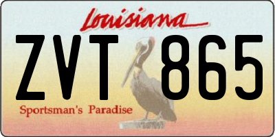 LA license plate ZVT865