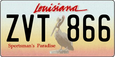 LA license plate ZVT866