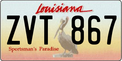 LA license plate ZVT867