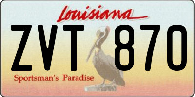 LA license plate ZVT870