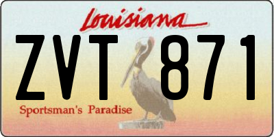 LA license plate ZVT871