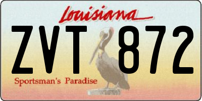 LA license plate ZVT872