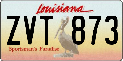 LA license plate ZVT873