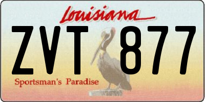 LA license plate ZVT877