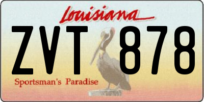 LA license plate ZVT878