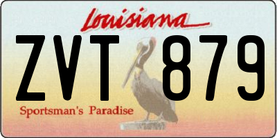 LA license plate ZVT879