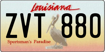 LA license plate ZVT880