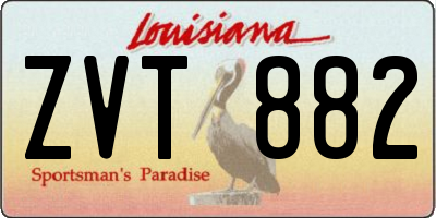 LA license plate ZVT882