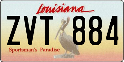 LA license plate ZVT884