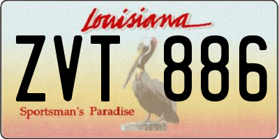 LA license plate ZVT886