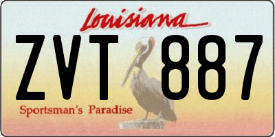 LA license plate ZVT887