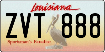 LA license plate ZVT888