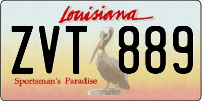 LA license plate ZVT889