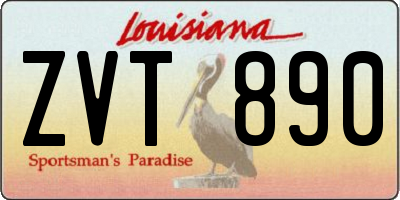 LA license plate ZVT890