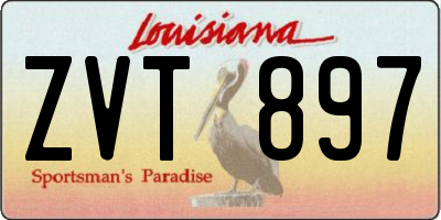 LA license plate ZVT897