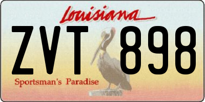 LA license plate ZVT898