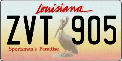 LA license plate ZVT905