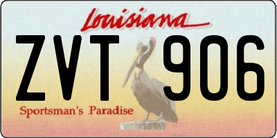 LA license plate ZVT906