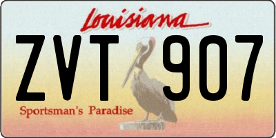 LA license plate ZVT907