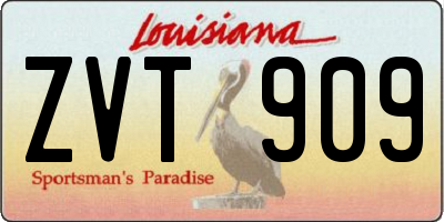 LA license plate ZVT909