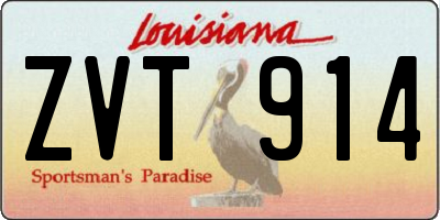 LA license plate ZVT914