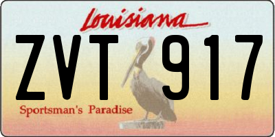 LA license plate ZVT917