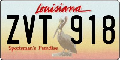 LA license plate ZVT918