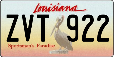 LA license plate ZVT922